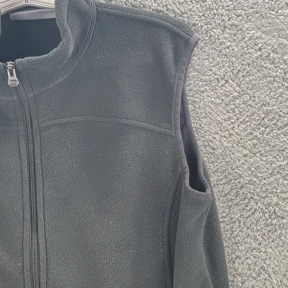REI Polartec Vest Black Womens Large Fleece Full Zip Sweater Zip Pockets Casual - Picture 7 of 16